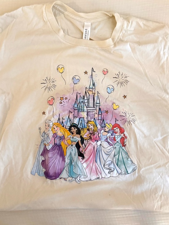 Bella Canvas Tops - Disney Princess White Graphic Tee- Women XL- Bella Canvas- custom tshirt EUC